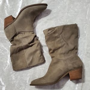 American Eagle Outfitters Sand Suede Mid Calf Boots